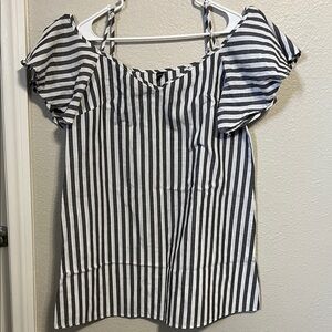 Striped Black and White Women's Top